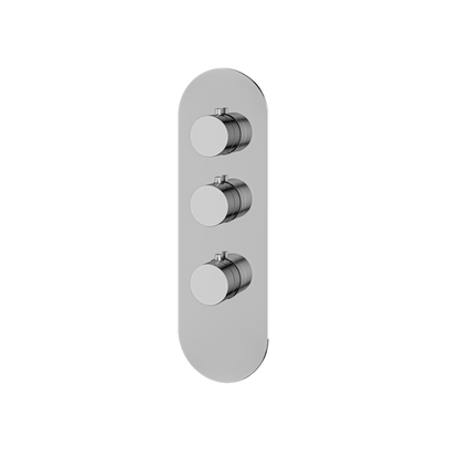 Aquabrass - Round Trim Set for 2 Shut-Off Thermostatic Valve