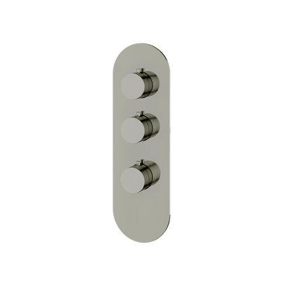 Aquabrass - Round Trim Set for 2 Shut-Off Thermostatic Valve