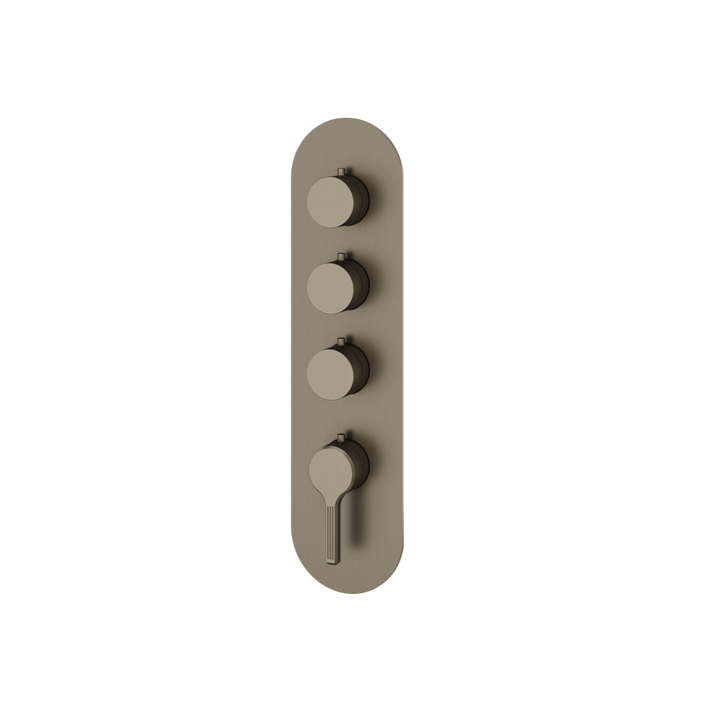 Aquabrass - Ariston Round Trim Set for 3 Shut-Off Thermostatic Valve