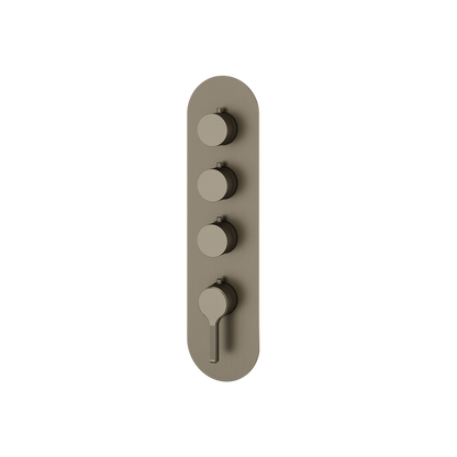 Aquabrass - Ariston Round Trim Set for 3 Shut-Off Thermostatic Valve