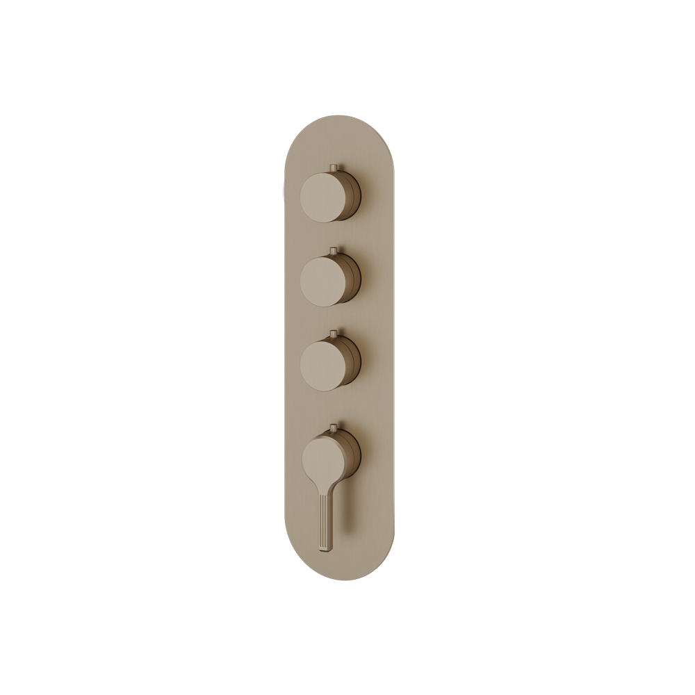 Aquabrass - Ariston Round Trim Set for 3 Shut-Off Thermostatic Valve