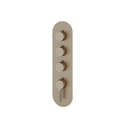 Aquabrass - Ariston Round Trim Set for 3 Shut-Off Thermostatic Valve