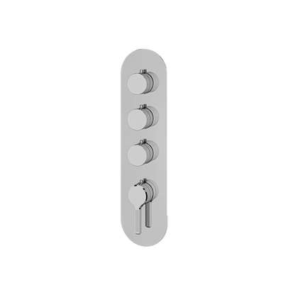 Aquabrass - Ariston Round Trim Set for 3 Shut-Off Thermostatic Valve