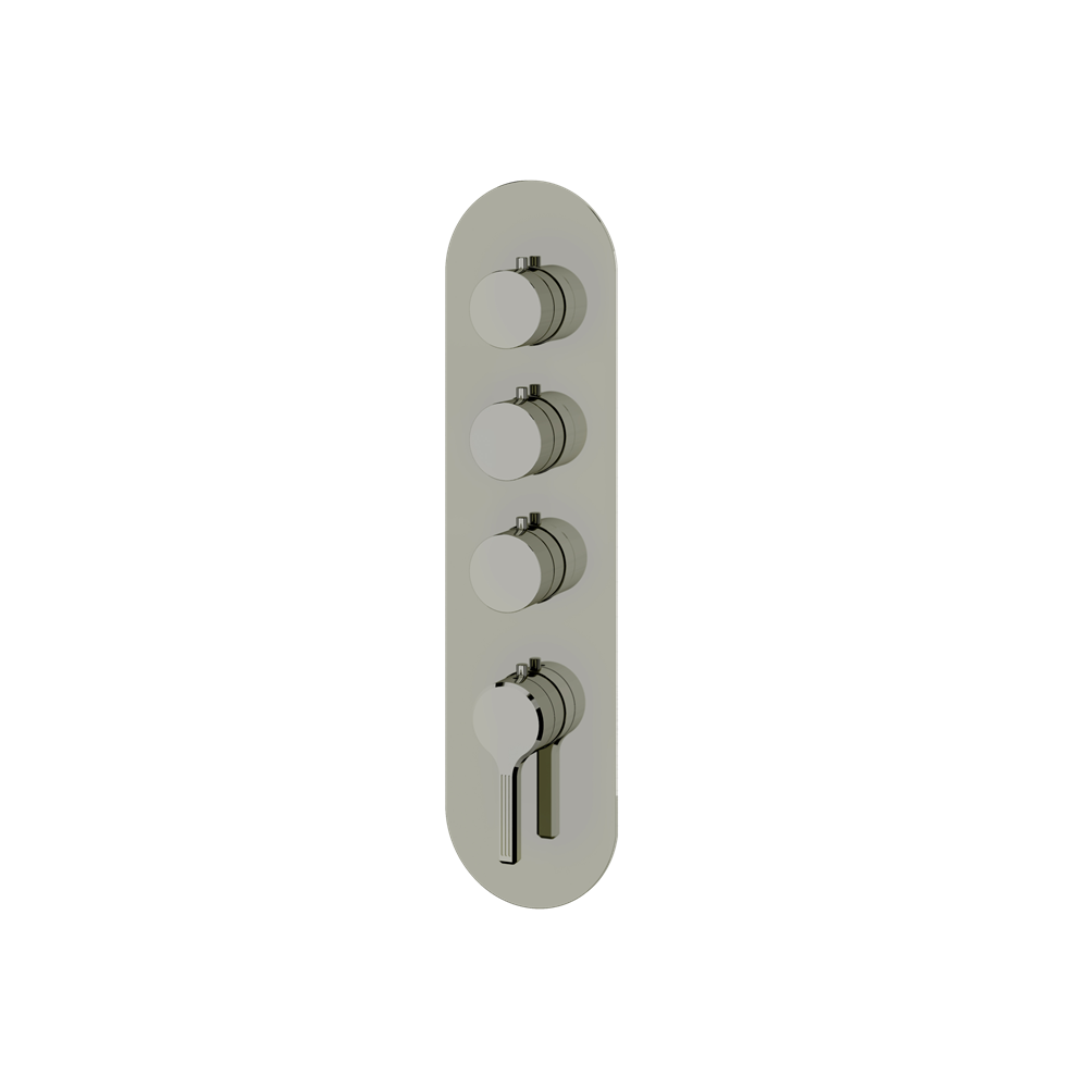 Aquabrass - Ariston Round Trim Set for 3 Shut-Off Thermostatic Valve