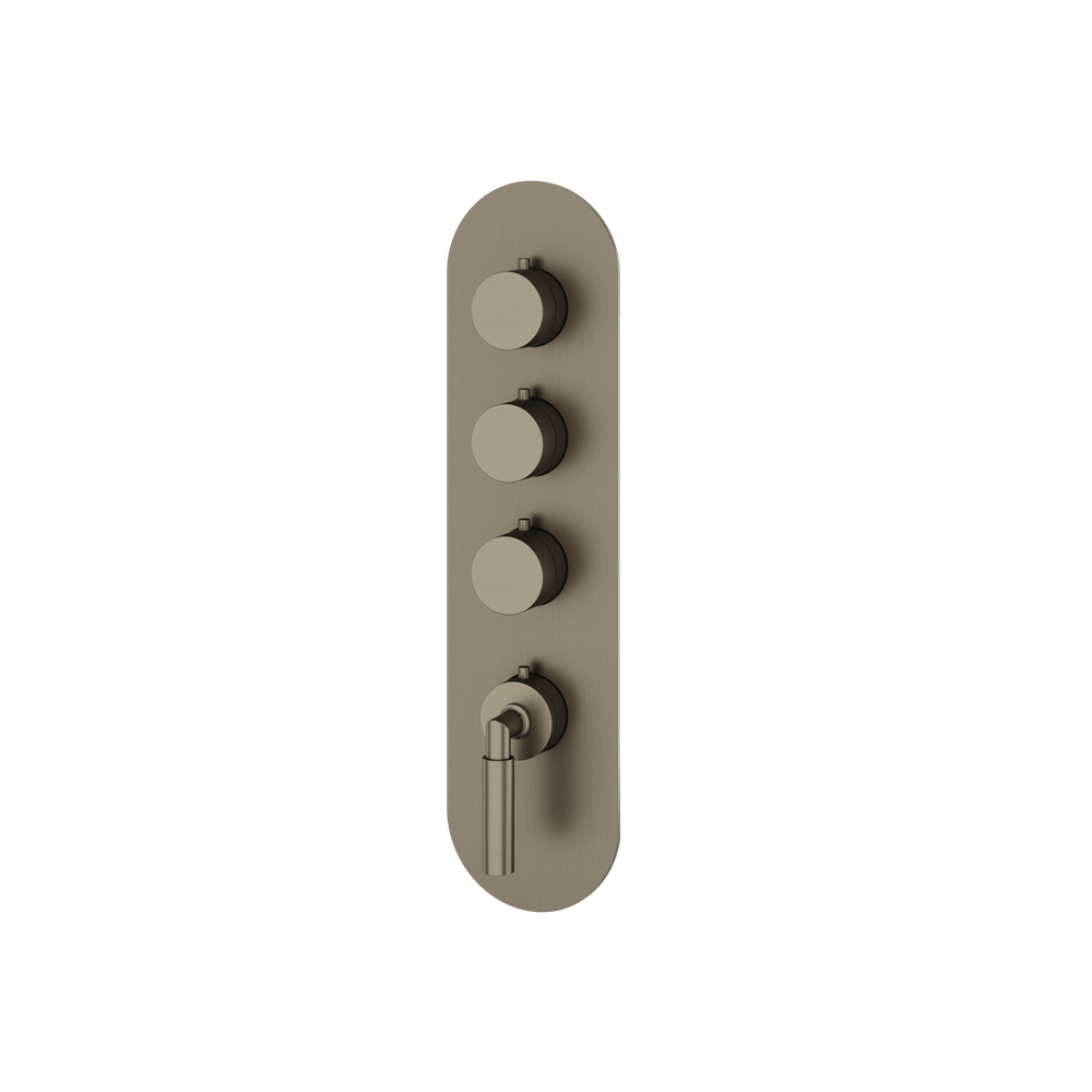 Aquabrass - Aria Round Trim Set for 3 Shut-Off Thermostatic Valve
