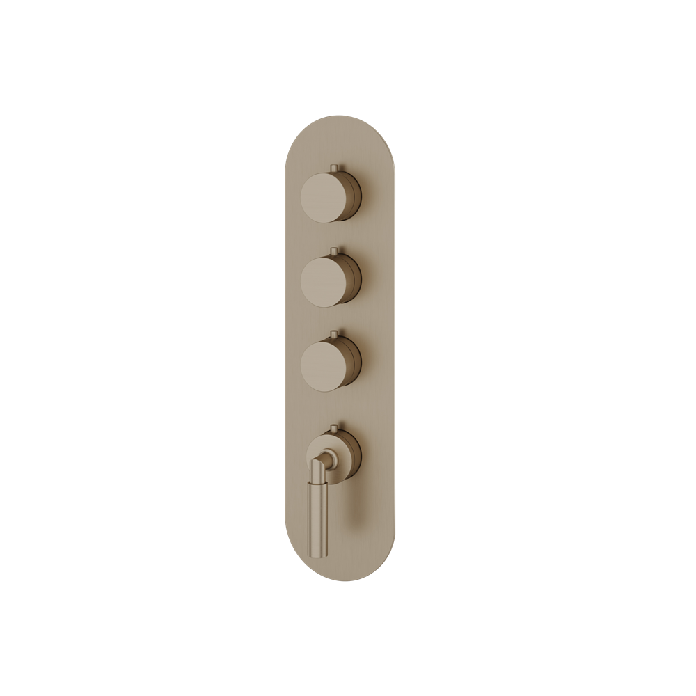Aquabrass - Aria Round Trim Set for 3 Shut-Off Thermostatic Valve