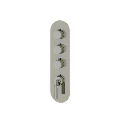 Aquabrass - Aria Round Trim Set for 3 Shut-Off Thermostatic Valve