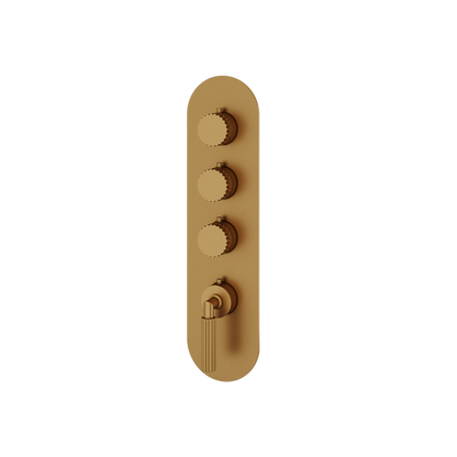 Aquabrass - Montebello Round Trim Set for 3 Shut-Off Thermostatic Valve