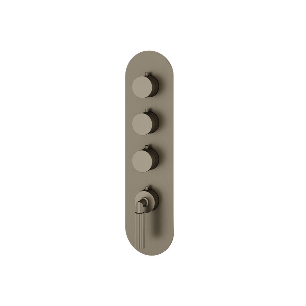 Aquabrass - Montecarlo Round Trim Set for 3 Shut-Off Thermostatic Valve