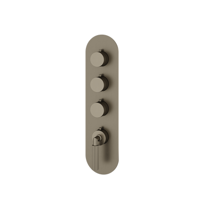 Aquabrass - Montecarlo Round Trim Set for 3 Shut-Off Thermostatic Valve