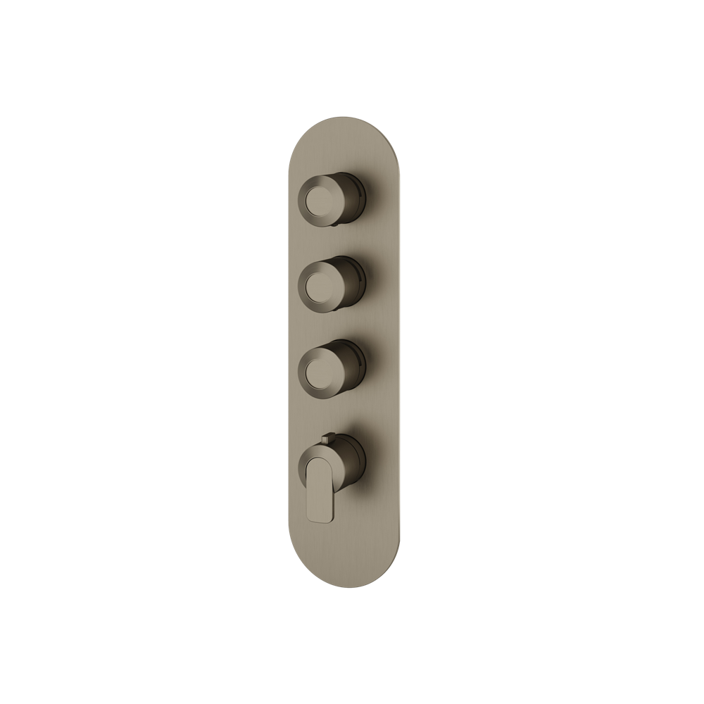 Aquabrass - C67 Round Trim Set for 3 Shut-Off Thermostatic Valve