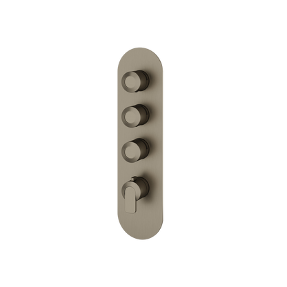 Aquabrass - C67 Round Trim Set for 3 Shut-Off Thermostatic Valve
