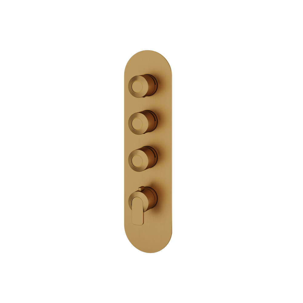 Aquabrass - C67 Round Trim Set for 3 Shut-Off Thermostatic Valve