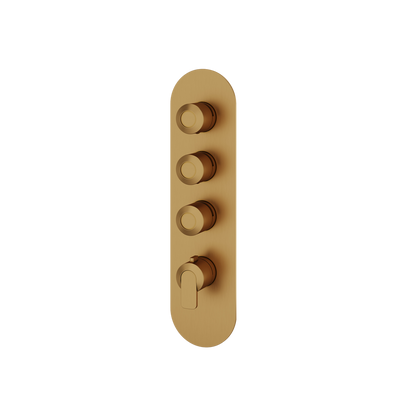Aquabrass - C67 Round Trim Set for 3 Shut-Off Thermostatic Valve