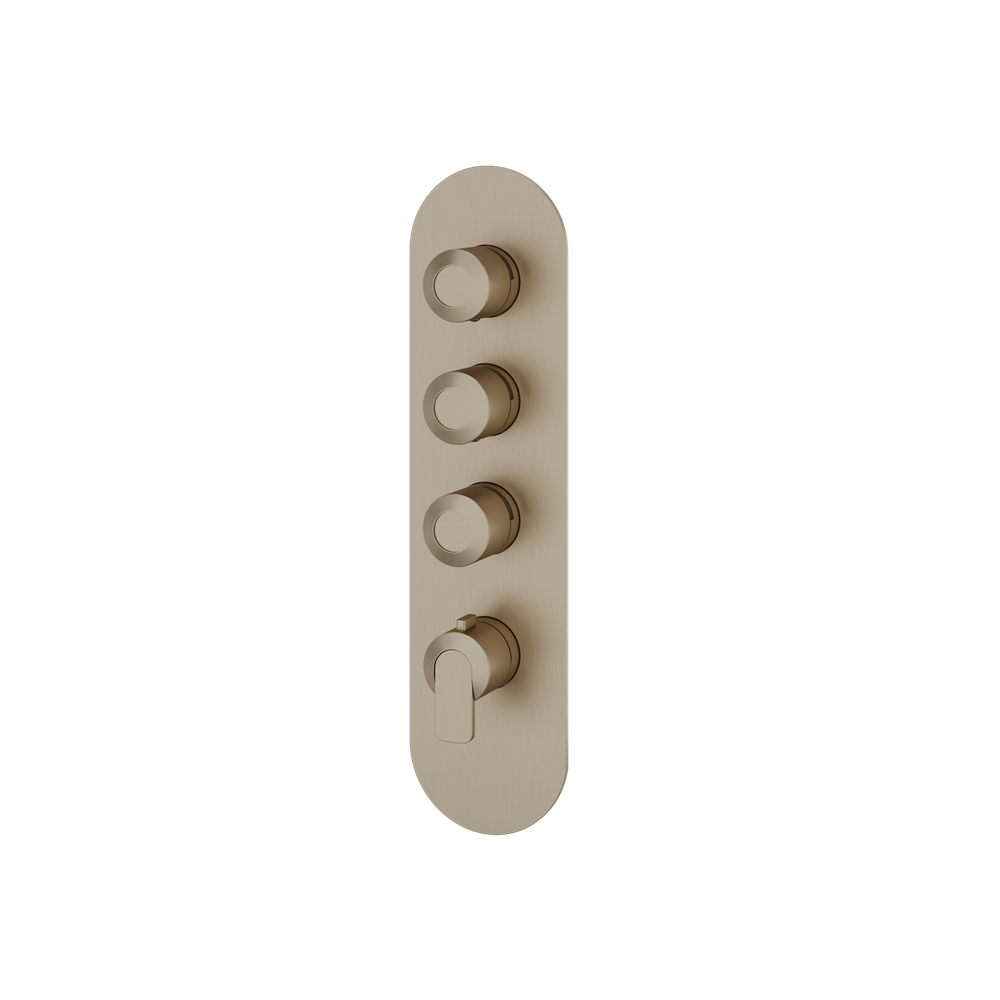 Aquabrass - C67 Round Trim Set for 3 Shut-Off Thermostatic Valve