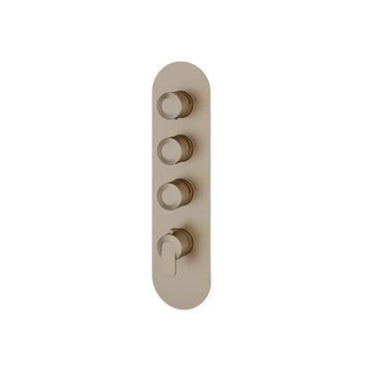Aquabrass - C67 Round Trim Set for 3 Shut-Off Thermostatic Valve