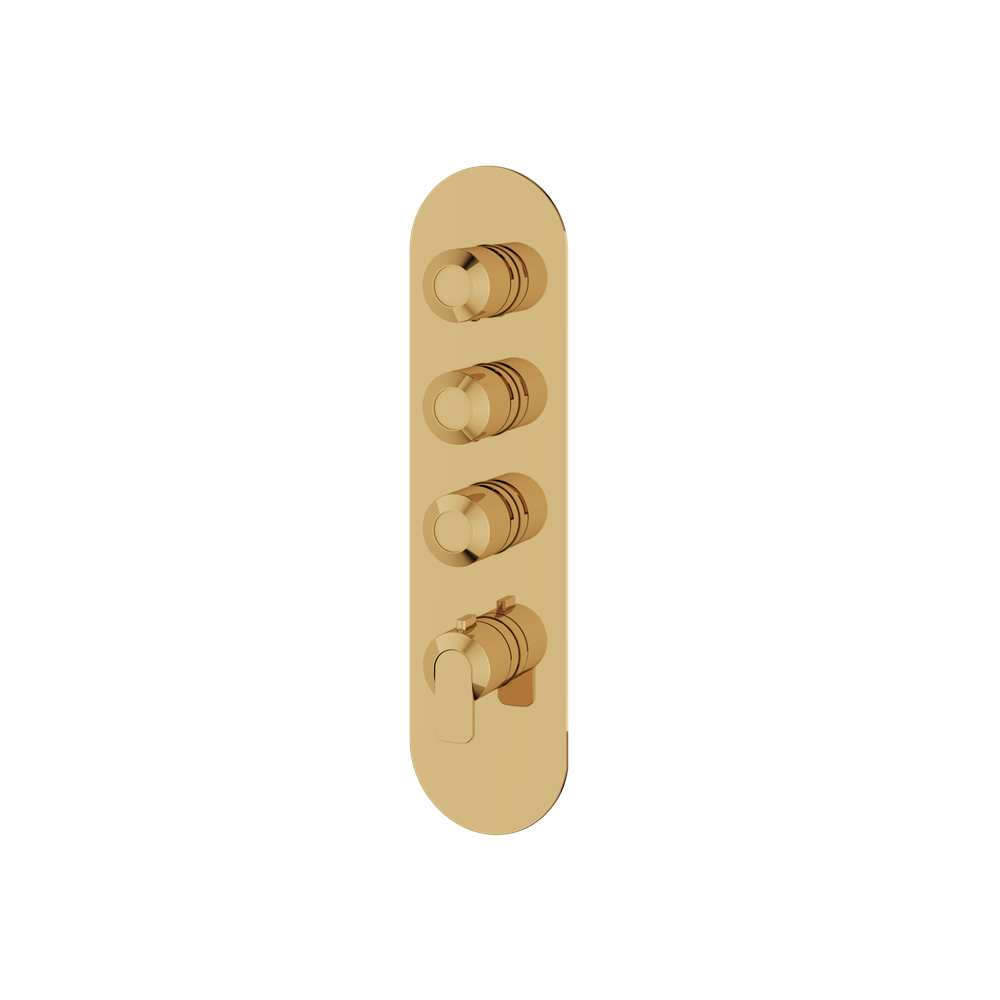 Aquabrass - C67 Round Trim Set for 3 Shut-Off Thermostatic Valve