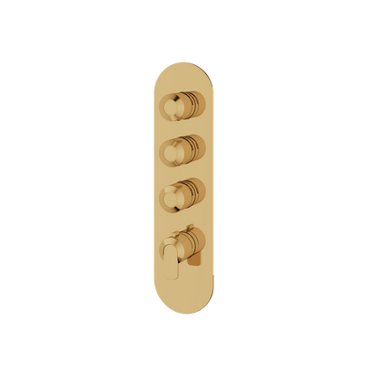 Aquabrass - C67 Round Trim Set for 3 Shut-Off Thermostatic Valve