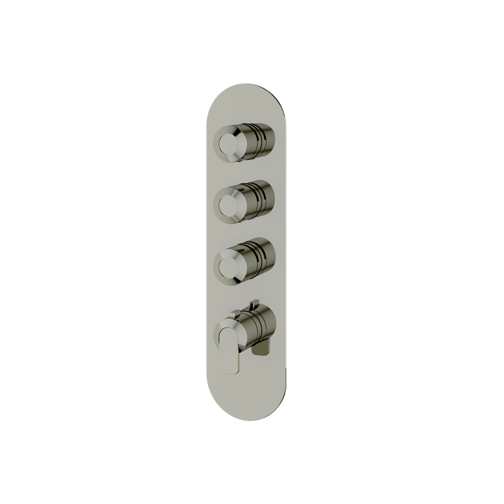 Aquabrass - C67 Round Trim Set for 3 Shut-Off Thermostatic Valve