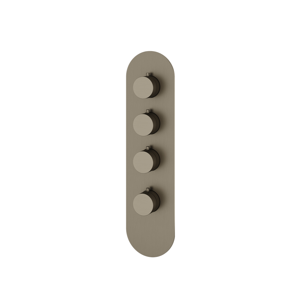 Aquabrass - Round Trim Set for 3 Shut-Off Thermostatic Valve