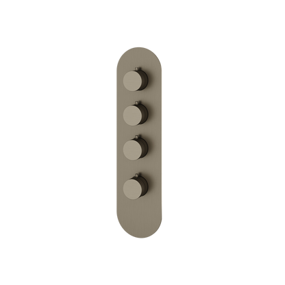 Aquabrass - Round Trim Set for 3 Shut-Off Thermostatic Valve