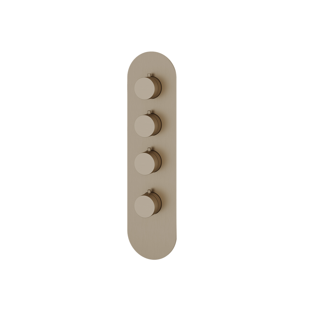 Aquabrass - Round Trim Set for 3 Shut-Off Thermostatic Valve
