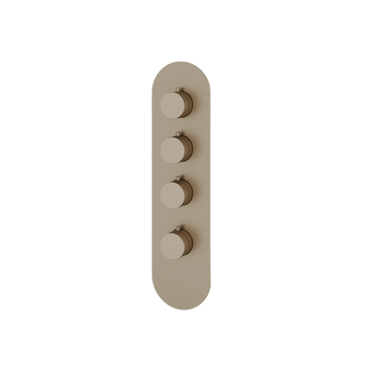 Aquabrass - Round Trim Set for 3 Shut-Off Thermostatic Valve