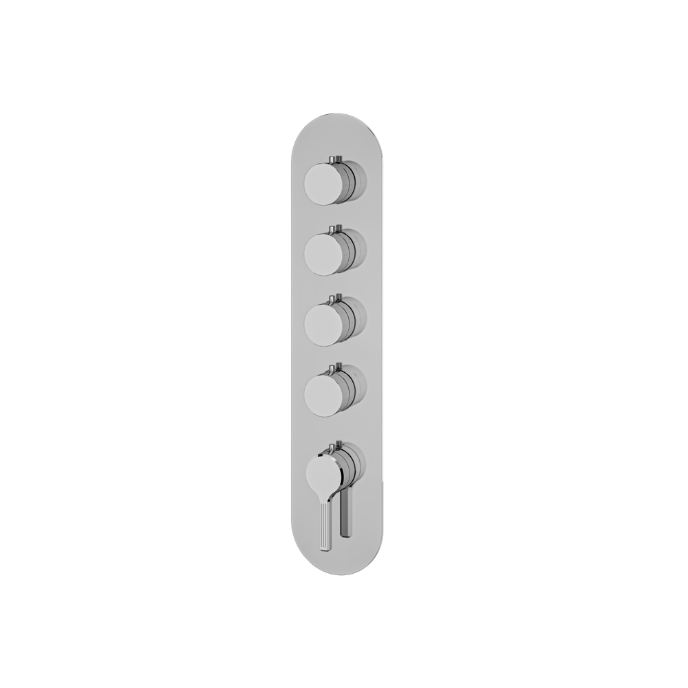 Aquabrass - Ariston Round Trim Set for 4 Shut-Off Thermostatic Valve