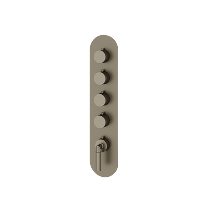 Aquabrass - Aria Round Trim Set for 4 Shut-Off Thermostatic Valve
