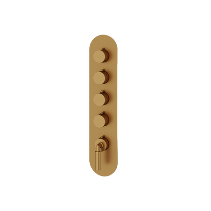 Aquabrass - Aria Round Trim Set for 4 Shut-Off Thermostatic Valve