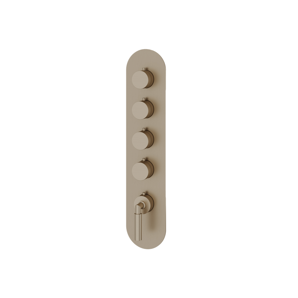Aquabrass - Aria Round Trim Set for 4 Shut-Off Thermostatic Valve