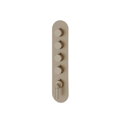 Aquabrass - Aria Round Trim Set for 4 Shut-Off Thermostatic Valve