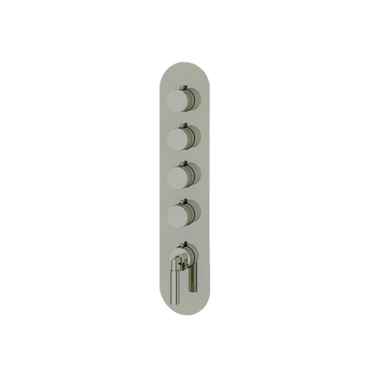 Aquabrass - Aria Round Trim Set for 4 Shut-Off Thermostatic Valve