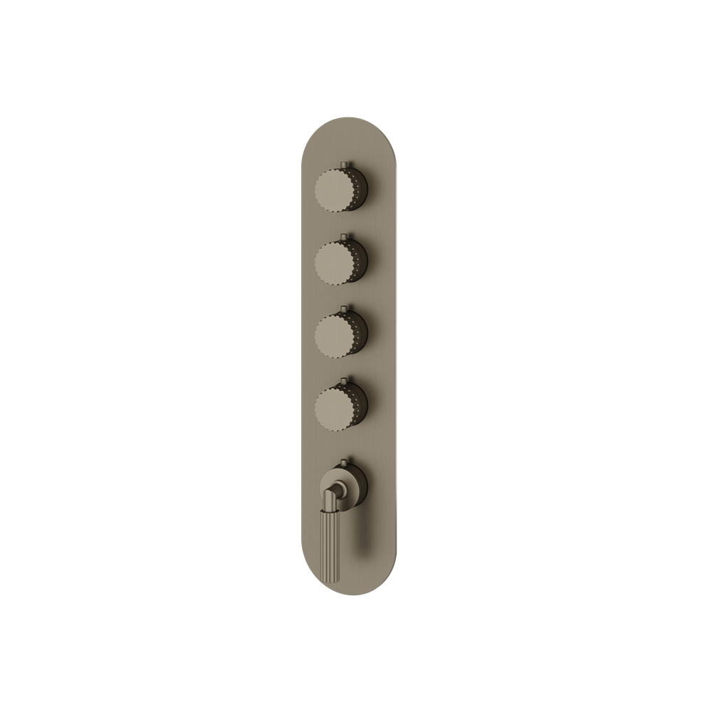 Aquabrass - Montebello Round Trim Set for 4 Shut-Off Thermostatic Valve