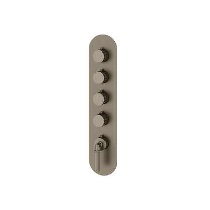 Aquabrass - Montebello Round Trim Set for 4 Shut-Off Thermostatic Valve
