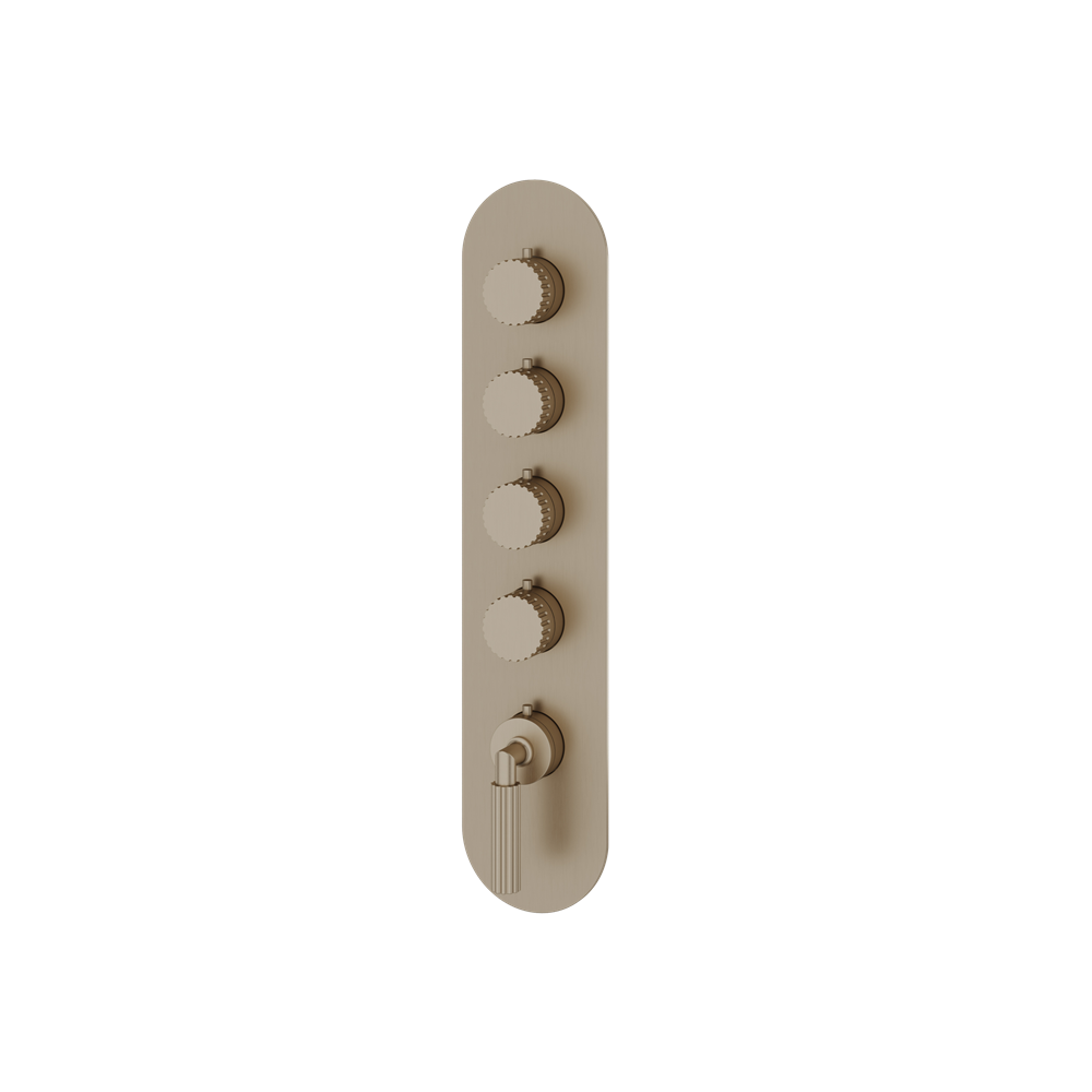 Aquabrass - Montebello Round Trim Set for 4 Shut-Off Thermostatic Valve