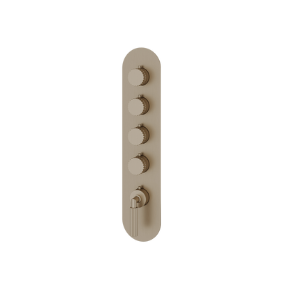 Aquabrass - Montebello Round Trim Set for 4 Shut-Off Thermostatic Valve