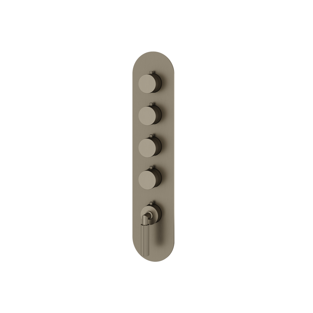 Aquabrass - Montecarlo Round Trim Set for 4 Shut-Off Thermostatic Valve
