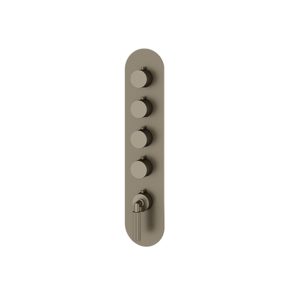 Aquabrass - Montecarlo Round Trim Set for 4 Shut-Off Thermostatic Valve