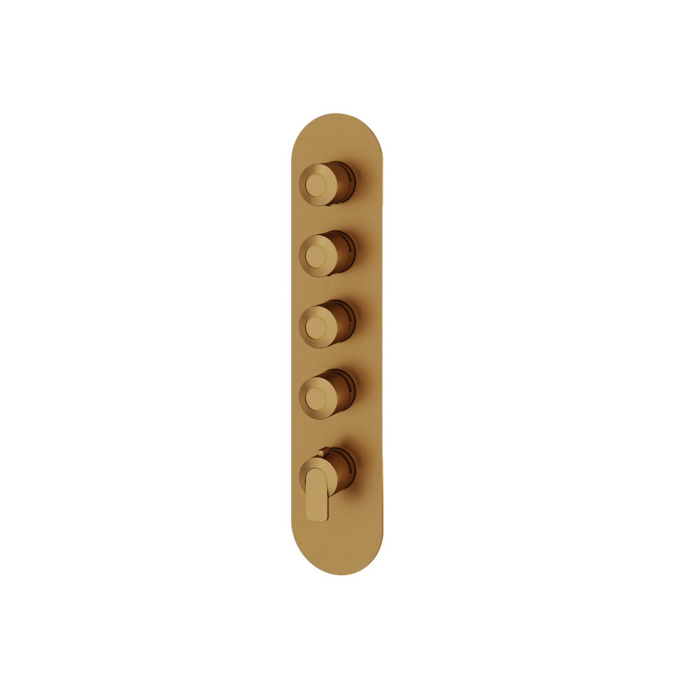 Aquabrass - C67 Round Trim Set for 4 Shut-Off Thermostatic Valve