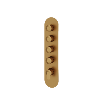 Aquabrass - C67 Round Trim Set for 4 Shut-Off Thermostatic Valve