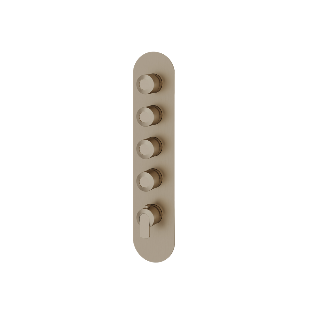 Aquabrass - C67 Round Trim Set for 4 Shut-Off Thermostatic Valve