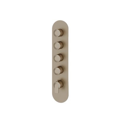 Aquabrass - C67 Round Trim Set for 4 Shut-Off Thermostatic Valve