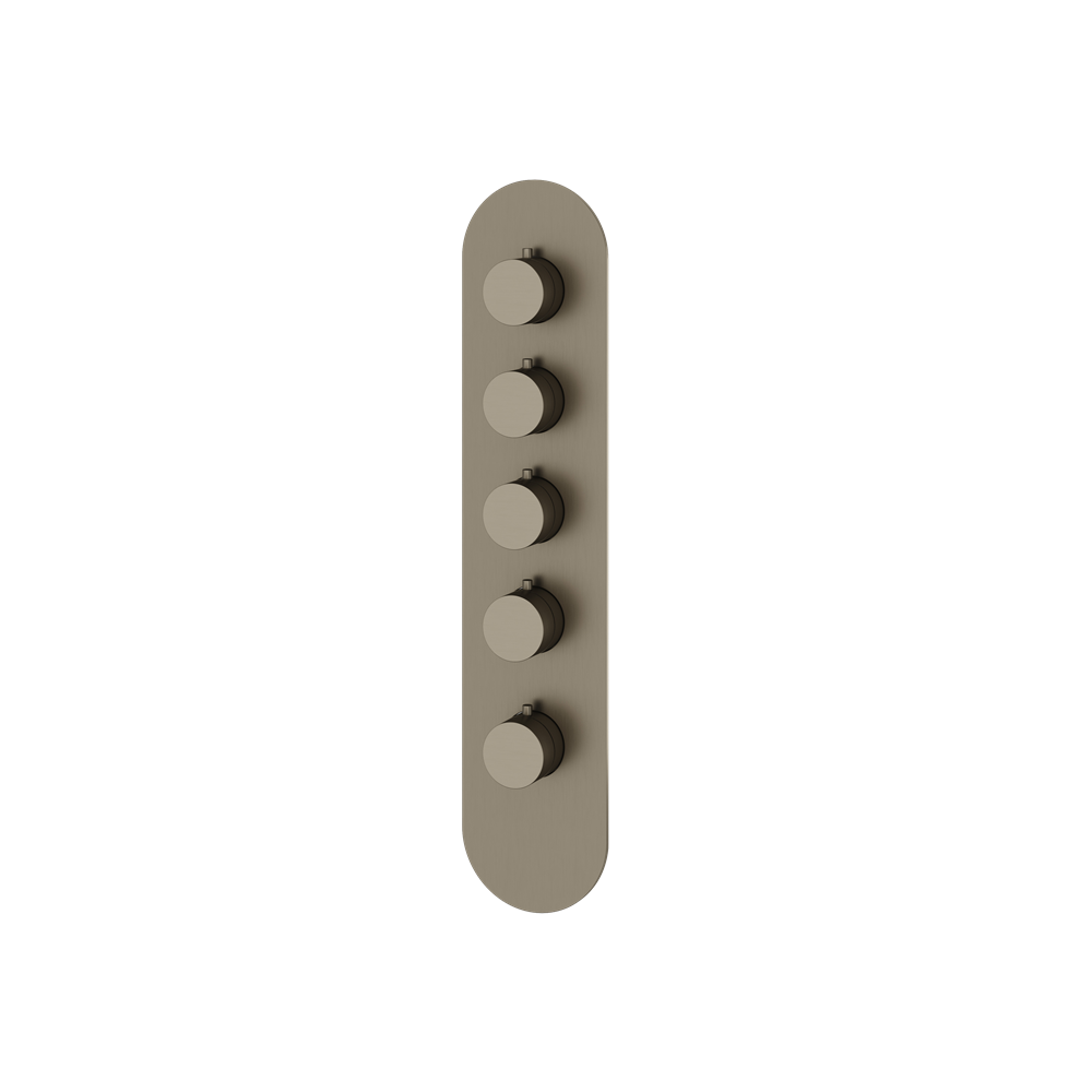 Aquabrass - Round Trim Set for 4 Shut-Off Thermostatic Valve