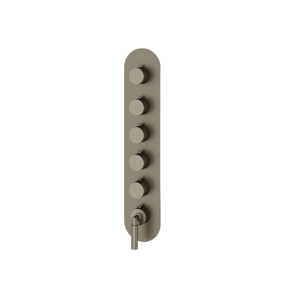 Aquabrass - Aria Round Trim Set for 5 Shut-Off Thermostatic Valve