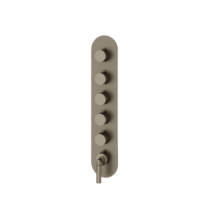 Aquabrass - Aria Round Trim Set for 5 Shut-Off Thermostatic Valve