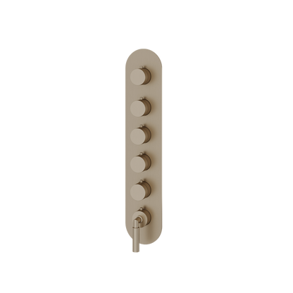 Aquabrass - Aria Round Trim Set for 5 Shut-Off Thermostatic Valve
