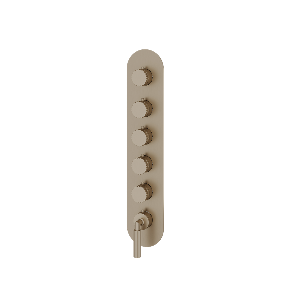 Aquabrass - Montebello Round Trim Set for 5 Shut-Off Thermostatic Valve