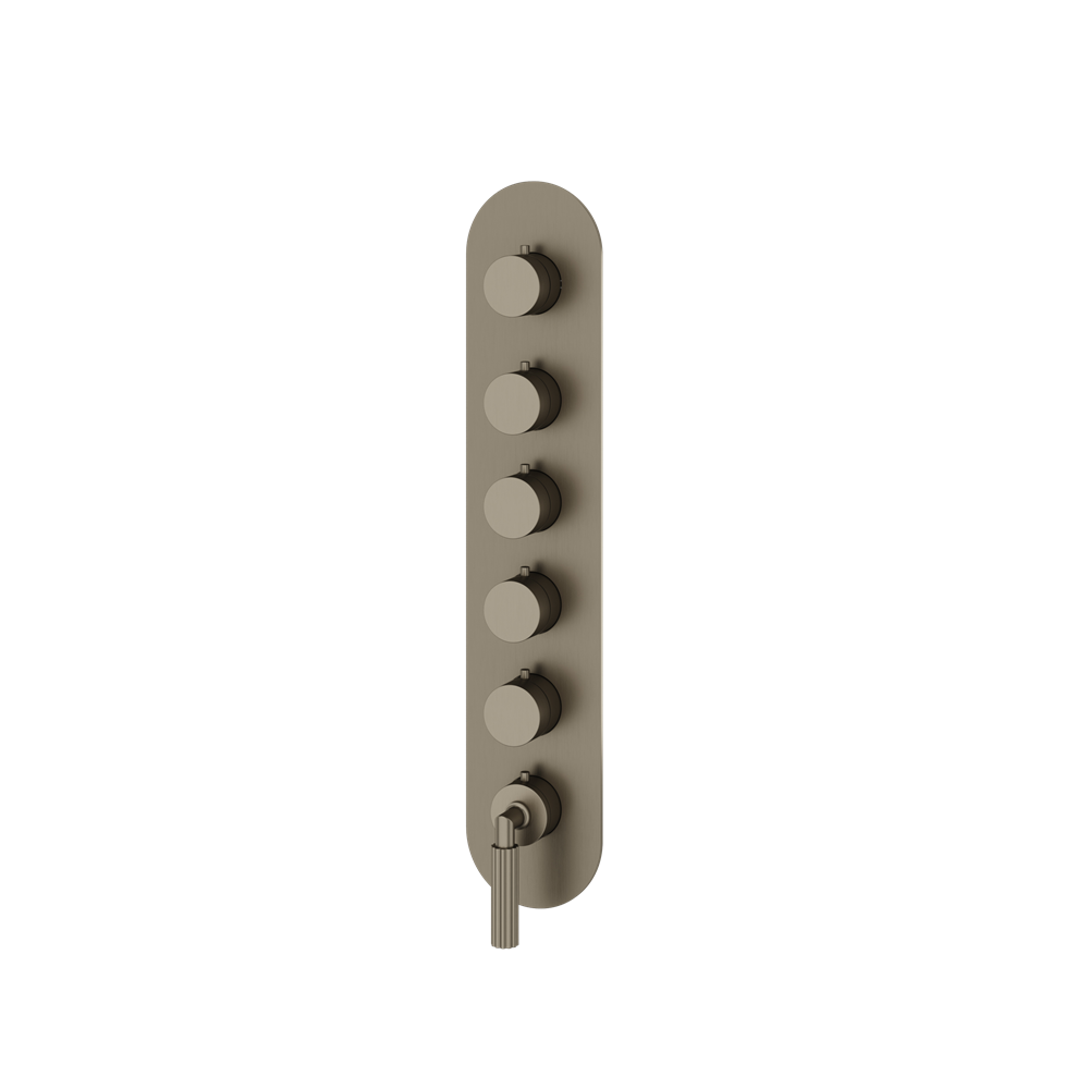 Aquabrass - Montecarlo Round Trim Set for 5 Shut-Off Thermostatic Valve