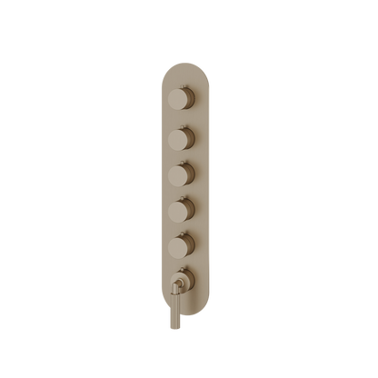 Aquabrass - Montecarlo Round Trim Set for 5 Shut-Off Thermostatic Valve